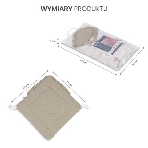 ROŻEK MUŚLIN TEDDY SZARY 75x75