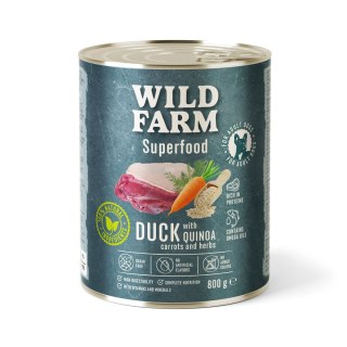 Wild Farm Superfood Kaczka - mokra karma z komosą i marchewką 800g Wild Farm
