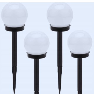 4x lampa solarna ogrodowa kula biała wbijana 10 cm VERK GROUP