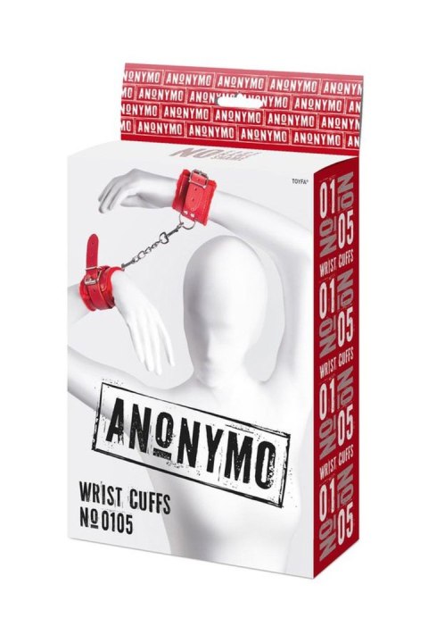 Kajdanki skórzane Anonymo czerwone 27 cm Anonymo by TOYFA