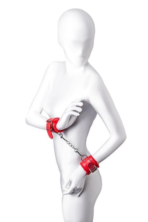 Kajdanki skórzane Anonymo czerwone 27 cm Anonymo by TOYFA