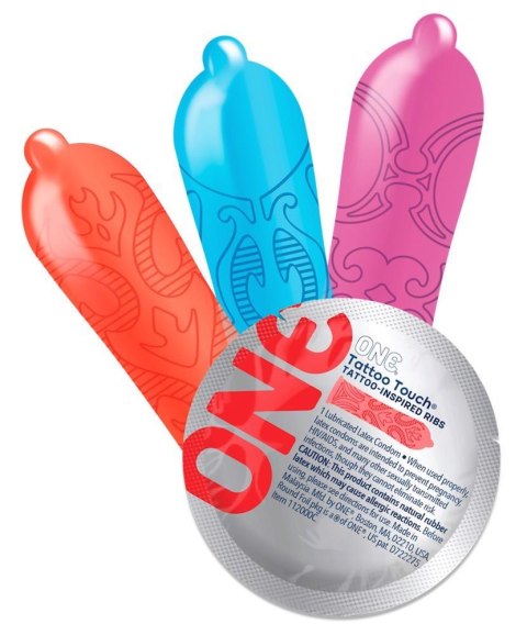 Prezerwatywy ONE Tattoo Touch teksturowane 12 sztuk ONE