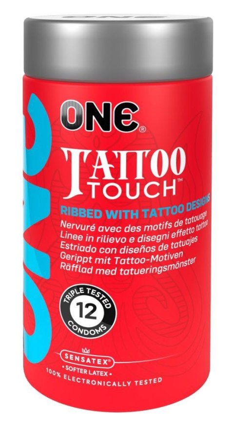 Prezerwatywy ONE Tattoo Touch teksturowane 12 sztuk ONE