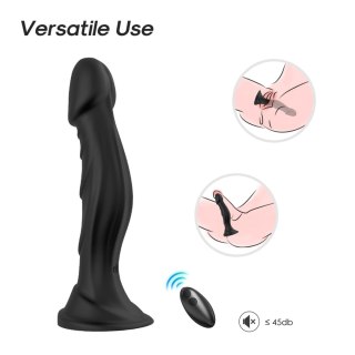 Dildo realistyczne Optimus Black silikonowe z pilotem 18 5 cm B - Series Joy