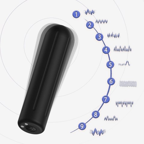 Wibrator mini silikonowy Rock czarny USB 9 trybów B - Series Joy