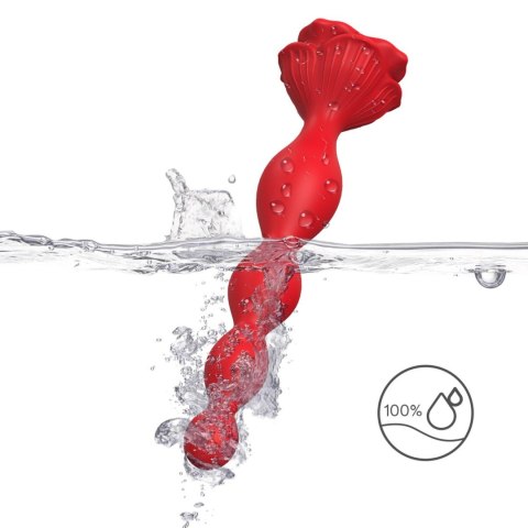 Wibrujący korek analny Rosestick czerwony USB 9 funkcji 10 cm B - Series Joy