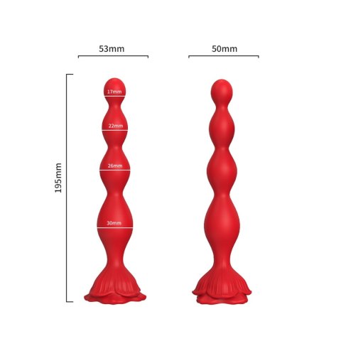 Wibrujący korek analny Rosestick czerwony USB 9 funkcji 10 cm B - Series Joy