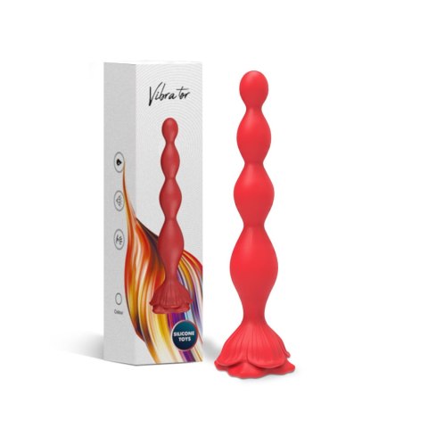 Wibrujący korek analny Rosestick czerwony USB 9 funkcji 10 cm B - Series Joy