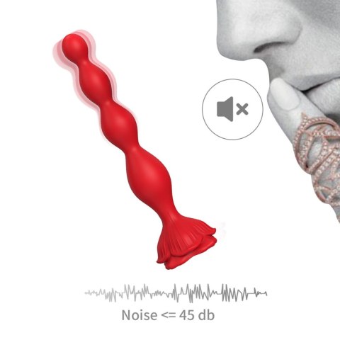 Wibrujący korek analny Rosestick czerwony USB 9 funkcji 10 cm B - Series Joy