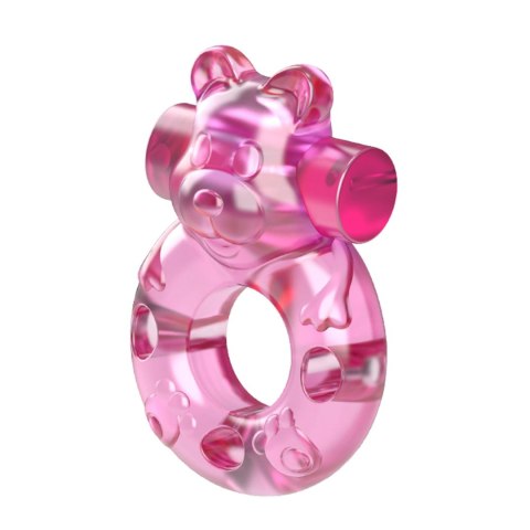Vibrating Bear Cock Ring - Pink BAILE