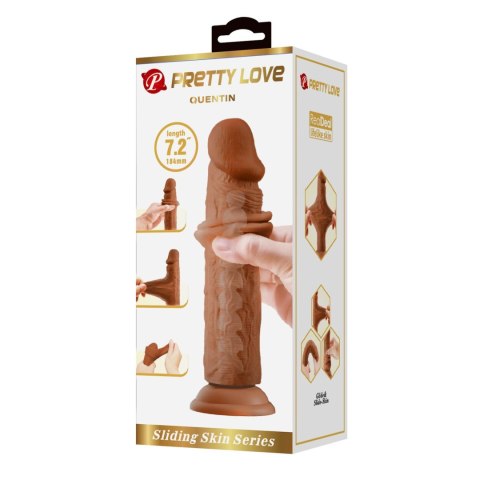 Dildo realistyczne z przesuwającą się skórą Pretty Love Quentin 18 cm Pretty Love