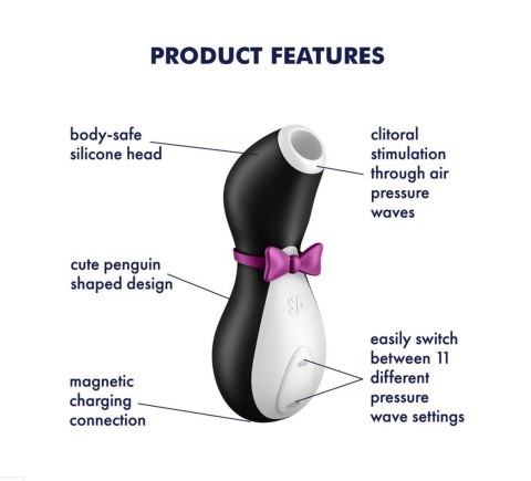 Stymulator Air Pulse Satisfyer Penguin biały USB C Satisfyer