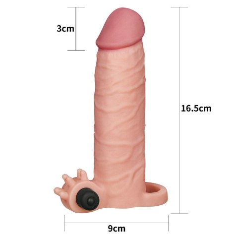 Add 2"" Pleasure X Tender Vibrating Penis Sleeve Flesh Lovetoy
