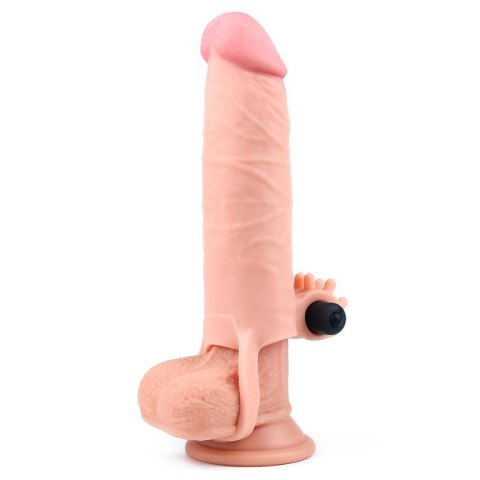 Add 2"" Pleasure X Tender Vibrating Penis Sleeve Flesh Lovetoy