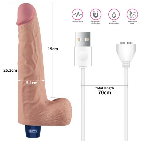 10" REAL SOFTEE Rechargeable TPE Vibrating Dildo(Flesh) Lovetoy