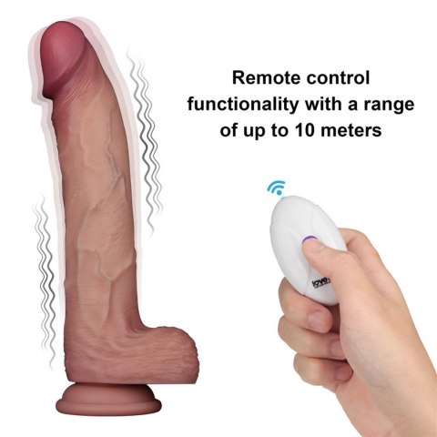 10" Vibrating Sliding Skin Pro II Dual Layer Silicone Dong Lovetoy
