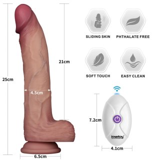 10" Vibrating Sliding Skin Pro II Dual Layer Silicone Dong Lovetoy
