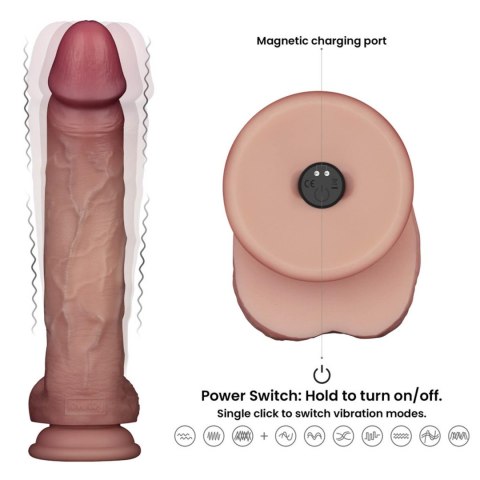10" Vibrating Sliding Skin Pro II Dual Layer Silicone Dong Lovetoy