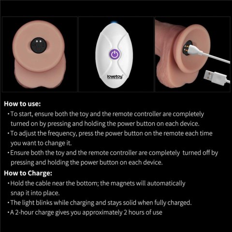 10" Vibrating Sliding Skin Pro II Dual Layer Silicone Dong Lovetoy