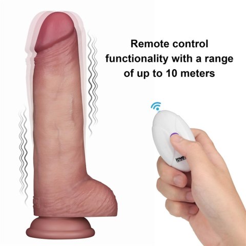 8.5" Vibrating Sliding Skin Pro II Dual Layer Silicone Dong Lovetoy