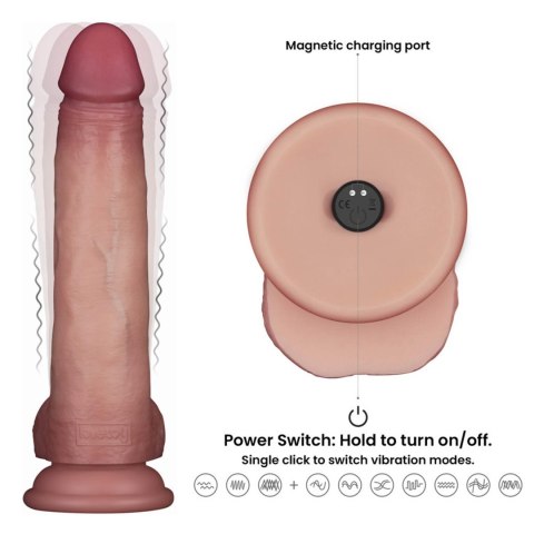 8.5" Vibrating Sliding Skin Pro II Dual Layer Silicone Dong Lovetoy