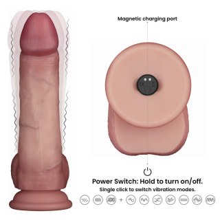 8" Vibrating Sliding Skin Pro II Dual Layer Silicone Dong Lovetoy