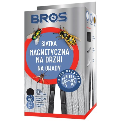 Siatka na Drzwi Magnetyczna 100x220 Czarna BROS