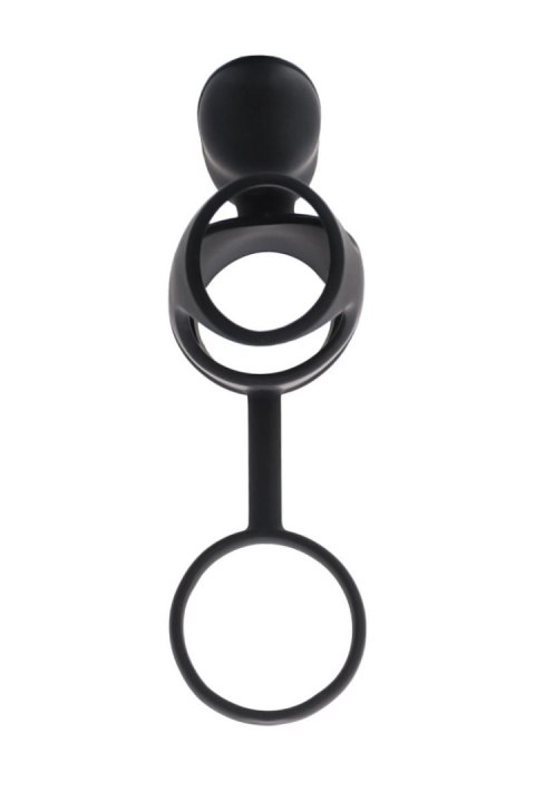 Black & Red, Penis ring with vibration, clitoral stimulation, silicone, black 14.5 cm Black&Red by TOYFA