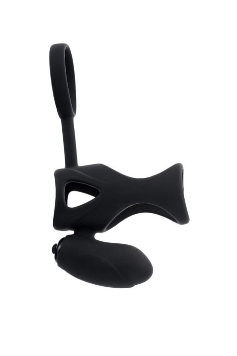 Black & Red, Penis ring with vibration, clitoral stimulation, silicone, black 14.5 cm Black&Red by TOYFA