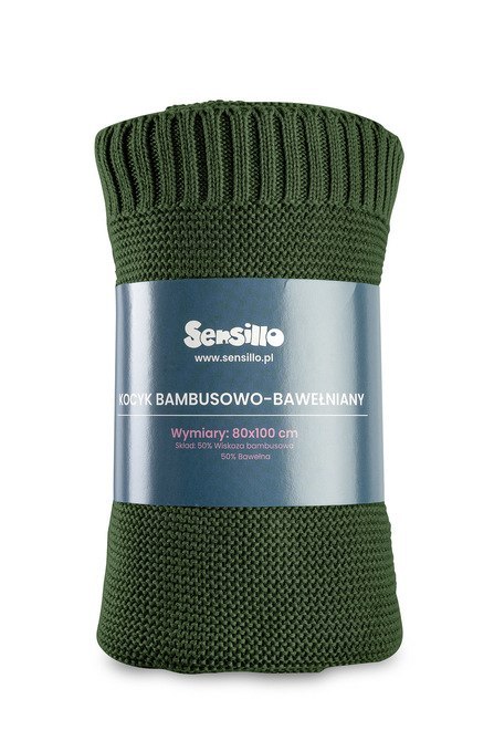 KOCYK BAMBUSOWO-BAWEŁNIANY 80X100 ZIELONY BUTELKOWY
