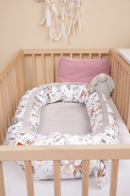 KOKON VELVET 80x45 BIAŁY LEŚNA PRZYGODA + PODUSZKA