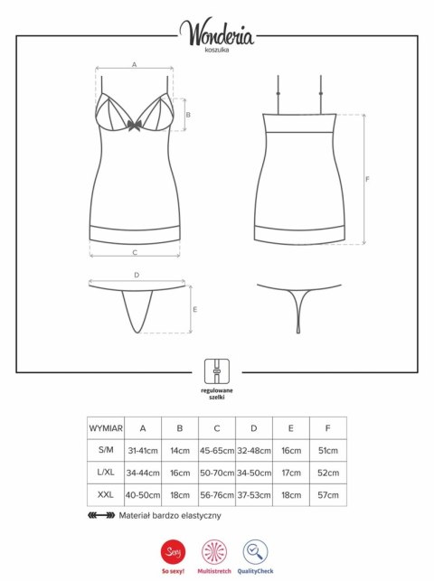 Bielizna-Wonderia koszulka i stringi L/XL Obsessive