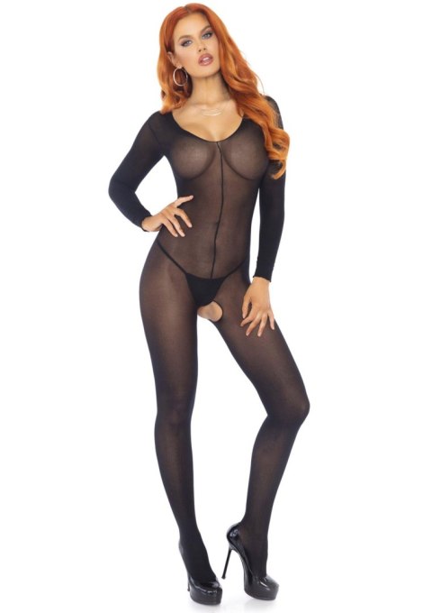 Long Sleeves Bodystocking Black Leg Avenue