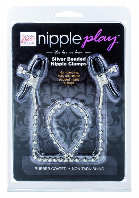 Silver Beaded Nipple Clamps Metal CalExotics