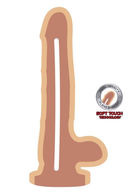 Dual Density Dildo 7inch Balls Light skin tone TOYJOY