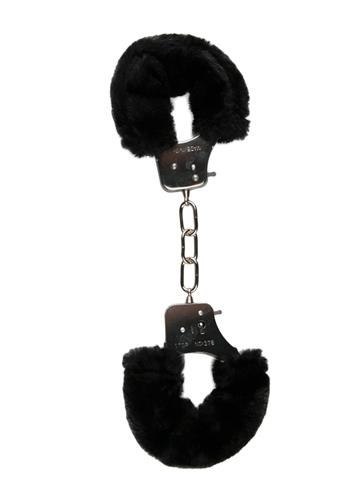 Kajdanki-Furry Handcuffs - Black Easytoys