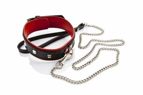 Wiązania-WHIPS obroża damska z ćwiekami i smyczą Whips Collection