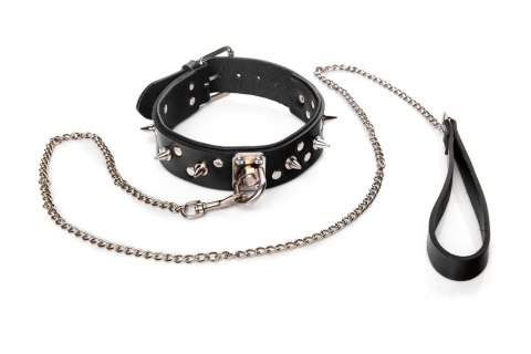 Wiązania-WHIPS obroża męska z ćwiekami i smyczą Whips Collection