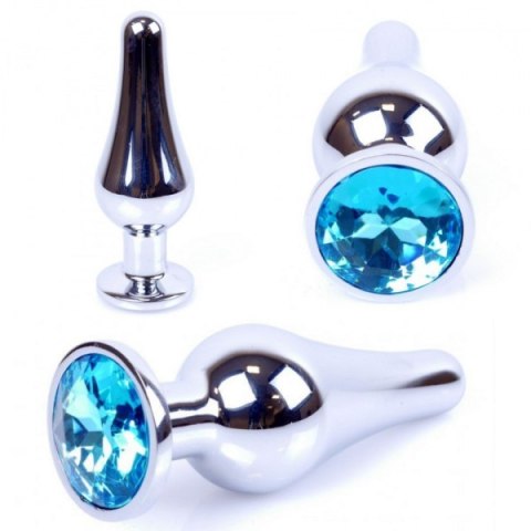 Plug-Jewellery Silver BUTT PLUG- Light Blue B - Series HeavyFun