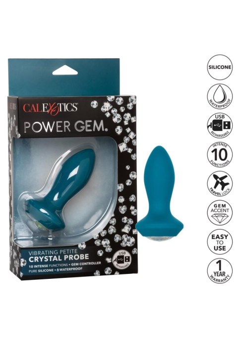 Vibrating Petite Crystal Probe Blue CalExotics