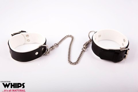 Kajdanki - Kajdanki męskie na nogi, białe Whips Collection