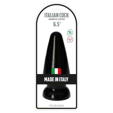 Plug-Italian Cock 6.5""Black Toyz4lovers