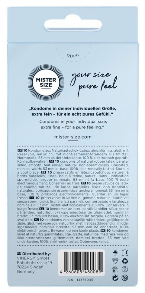 Mister Size 53mm pack of 10 Mister Size