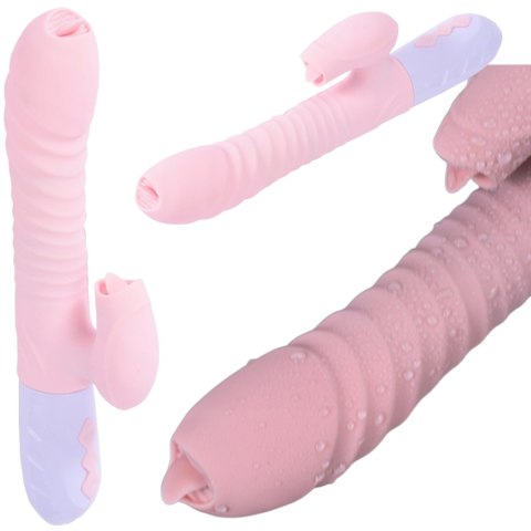 Wibrator-Silicone Vibrator USB 7 Function and Thrusting Function / Heating, pink B - Series Fox