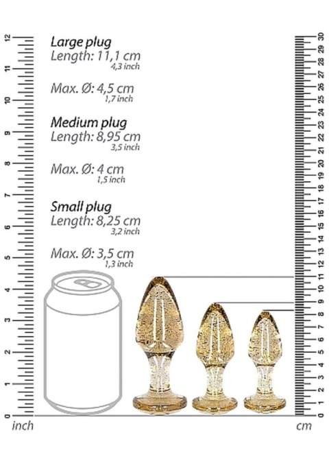 Acrylic Goldchip Butt Plug Set - Gold Ouch!