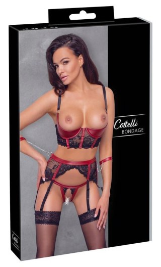 Shelf Bra Set black/red M Cottelli BONDAGE