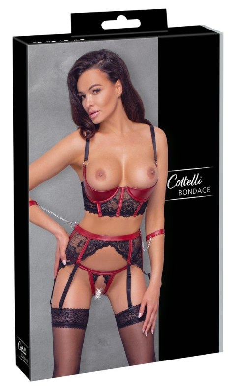 Shelf Bra Set black/red M Cottelli BONDAGE