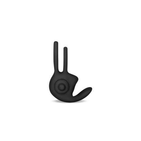 Power Clit Duo Silicone Cockring Black Lovetoy