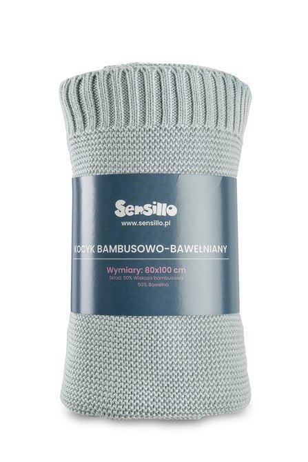 KOCYK BAMBUSOWO-BAWEŁNIANY 80X100 BABY GREY