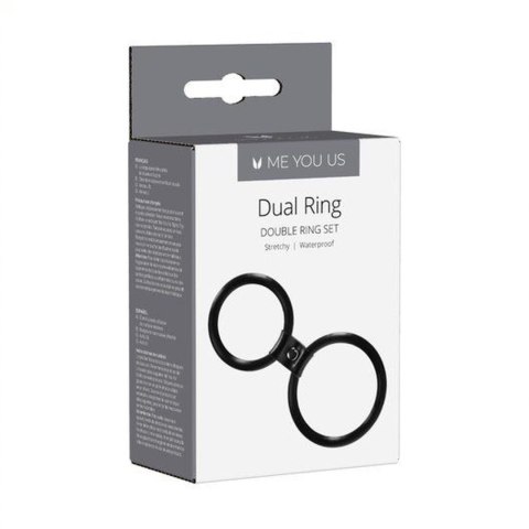 Pierścień- Me You Us Dual Ring Cock Ring Black Me You Us